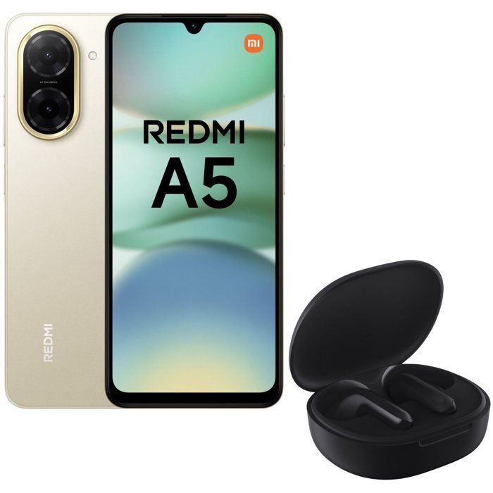 Smartphone Xiaomi Redmi A5 64 Go Gold (versión francesa) + Auriculares inalámbricos Xiaomi Redmi Buds 4 Lite (negros)