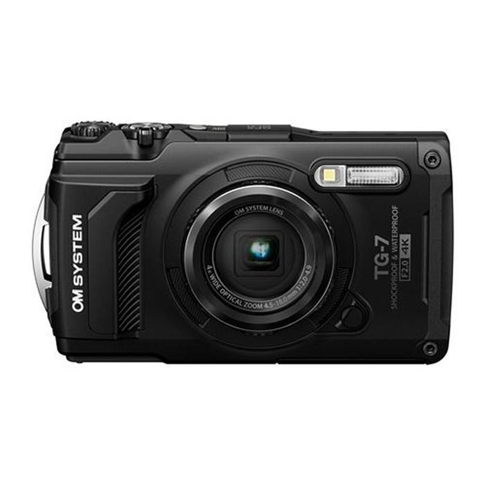 Câmera compacta Olympus TG7 à prova d'água, preta