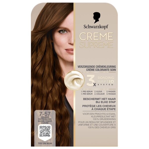 Schwarzkopf Creme Supreme 7-57 Tamno bakreno plava njegujuća kremasta boja za kosu 182 g