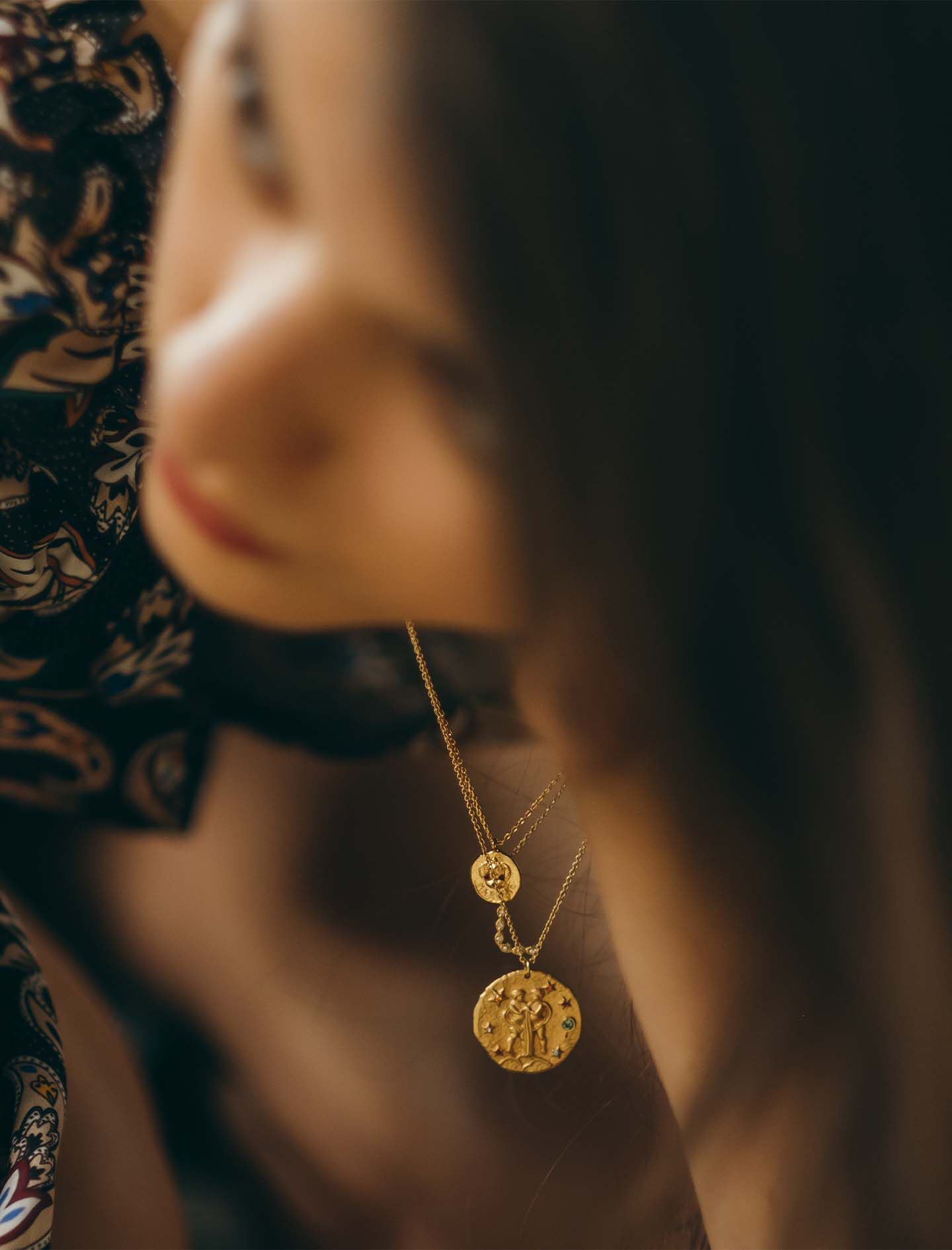 Colier cu semnul zodiacal Gemeni - Aur