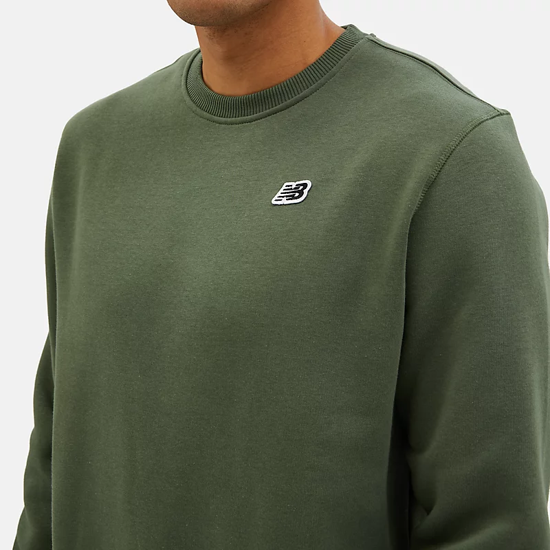 Bluza z okrągłym dekoltem Homme NB Small Logo Crew Sweat - GŁĘBOKA OLIWKOWA ZIELEŃ