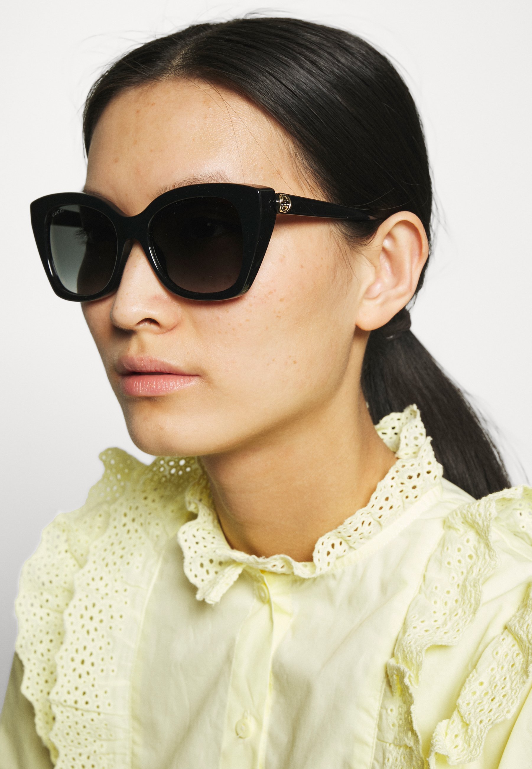 Gucci GG Cat-Eye Acetaat Zonnebril - Zonnebril - zwart/grijs