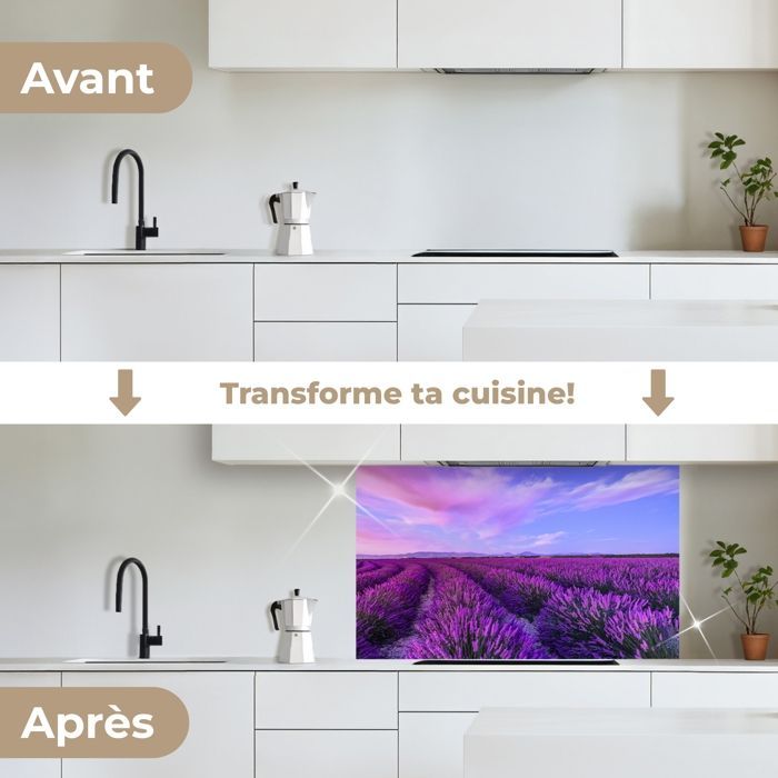KitchenYeah Lavender Flowers of Nature Paarse Keukenachterwand 100x60cm