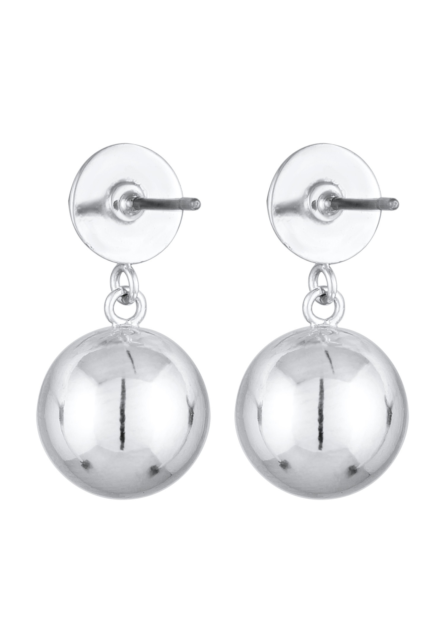 Elli Femmes Pendentif d'oreilles Boule Rond Géo Tendance Couleur Argent