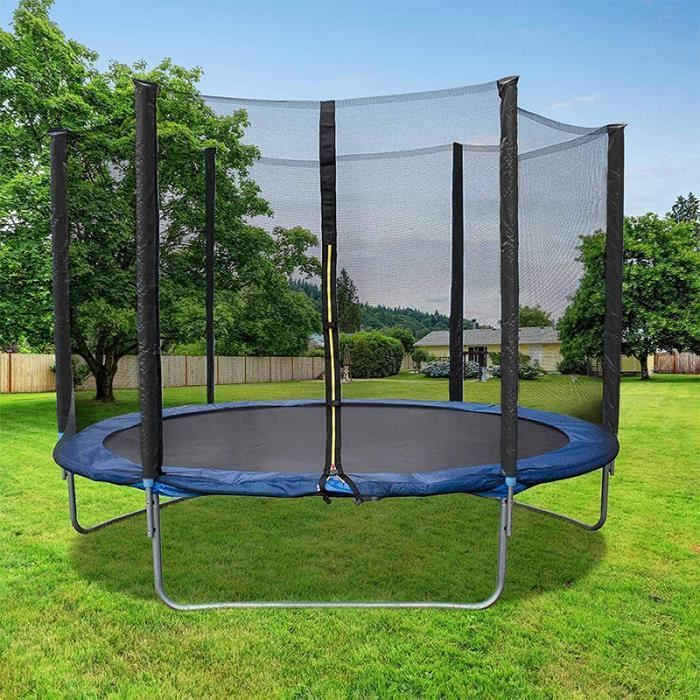 Cama elástica redonda infantil completa - HOMEWELL - 1,6 m - Red de seguridad - Azul