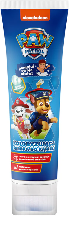 Tinta para banho infantil com desenhos da Patrulha Canina da Nickelodeon