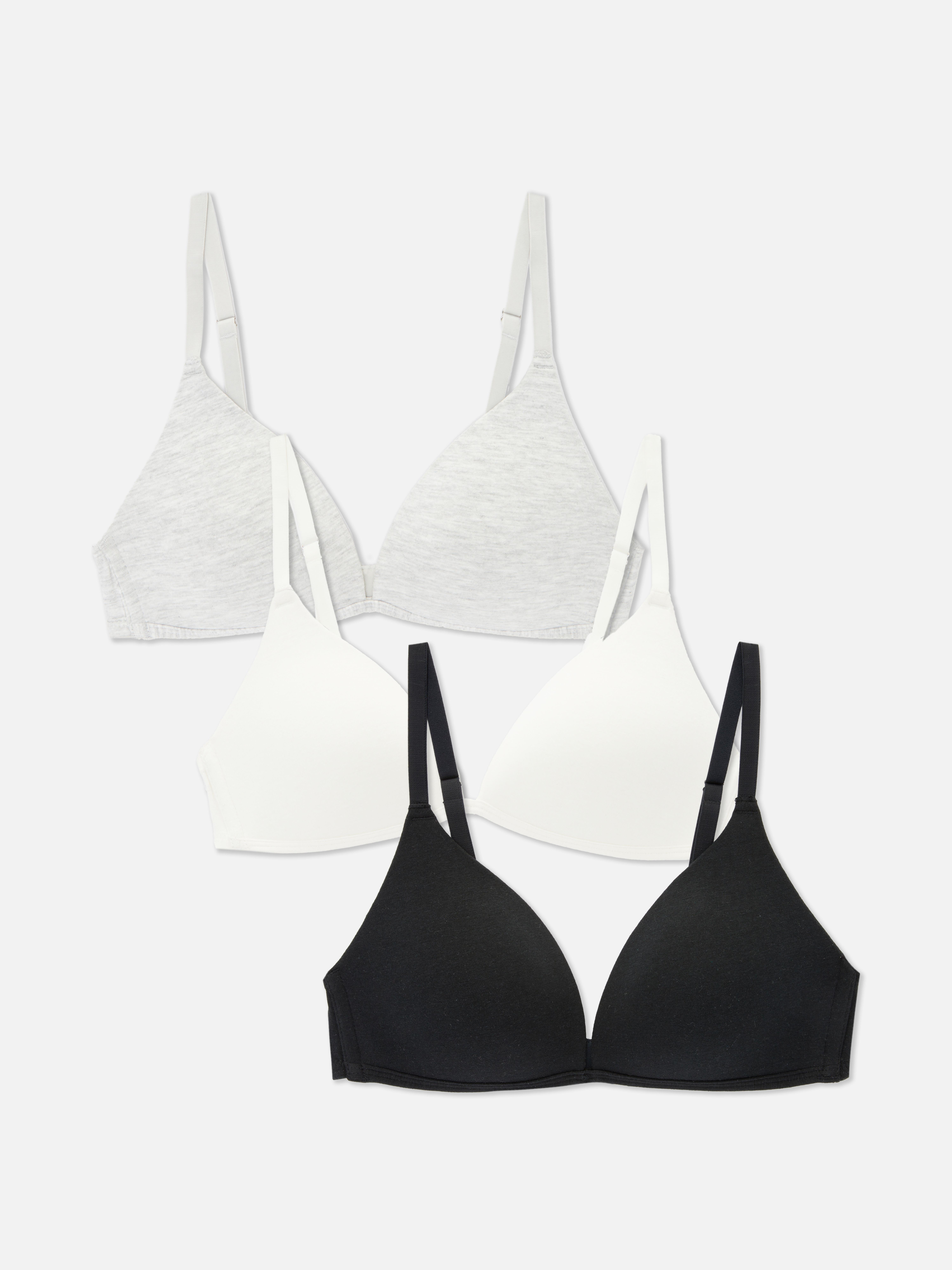 Bügellose BHs, 3er-Set Drei klassische bügellose BHs mit elegantem und schlichtem Design