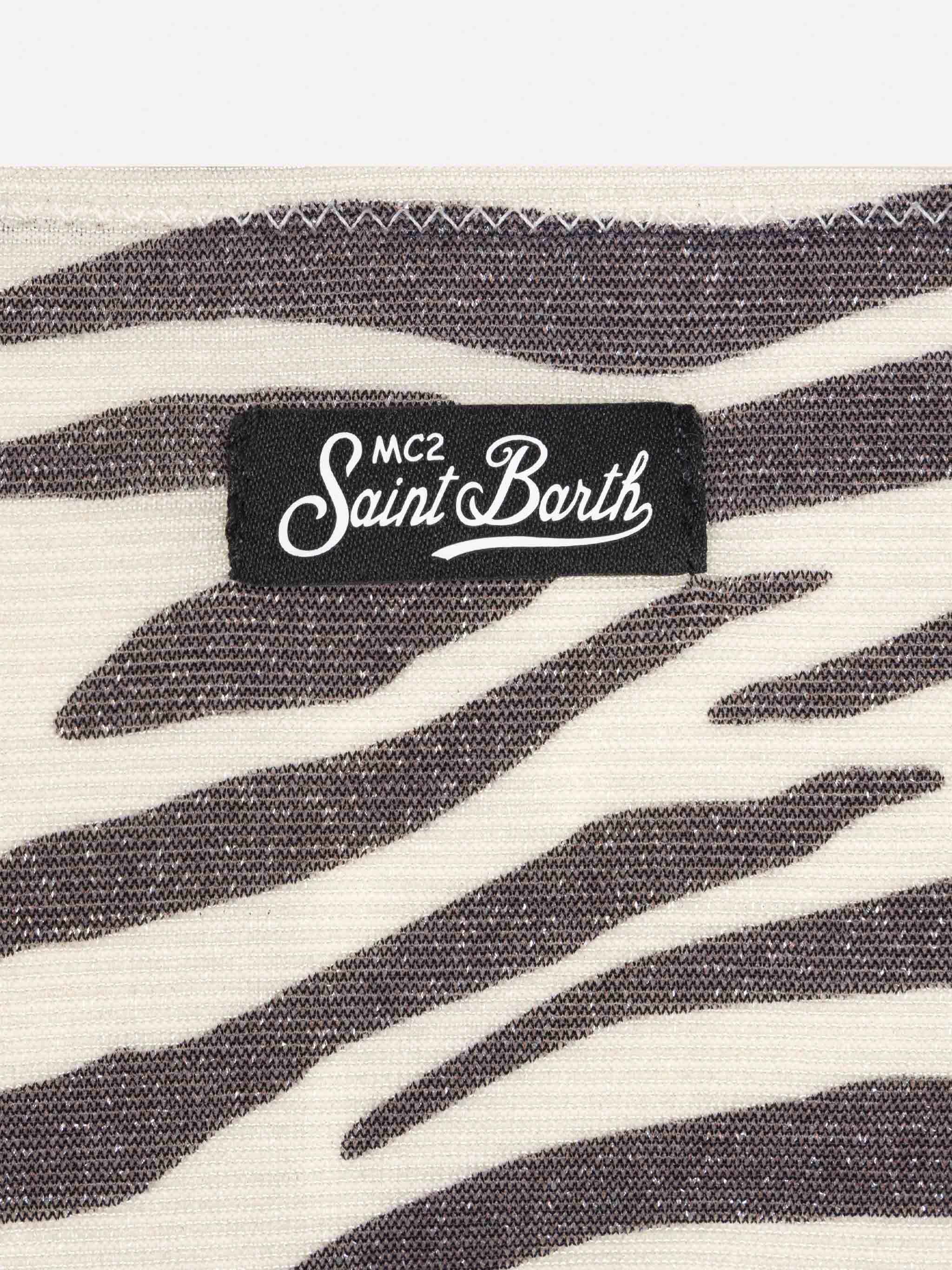 Bikinibralette Paloma Jr in lurex con stampa zebra