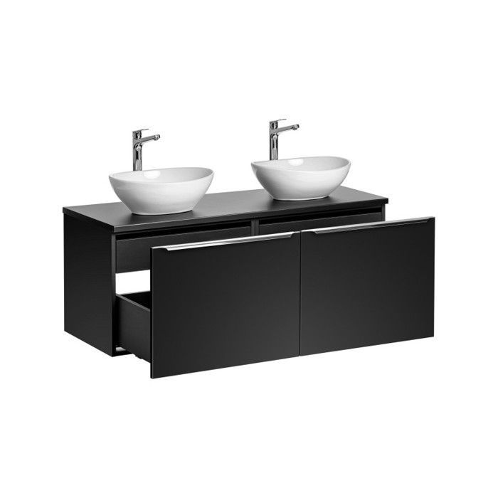 Badkamerset - GENERIC - Rosario Zwart - Dubbele wastafels - 120 cm - Modern design