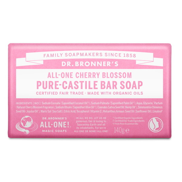 Dr. Bronner vyšnių žiedų muilo gabaliukas - 140 g