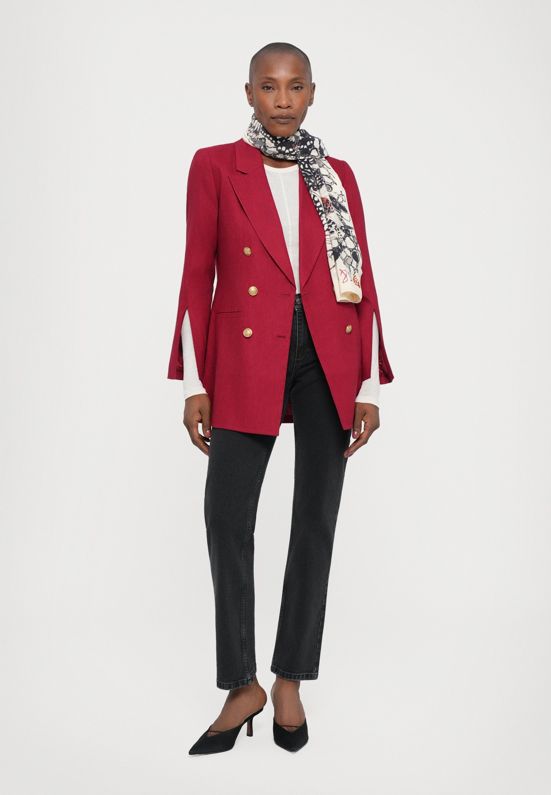 Alice + Olivia CAMPBELL SLIM BREASTED - Blazer - cerise foncée