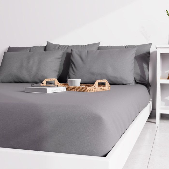Funda de almohada lisa de 63x63 cm ZZZ gris