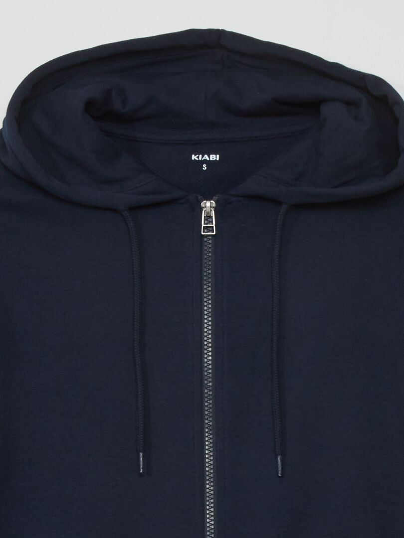 Chaqueta con cremallera y capucha - AZUL