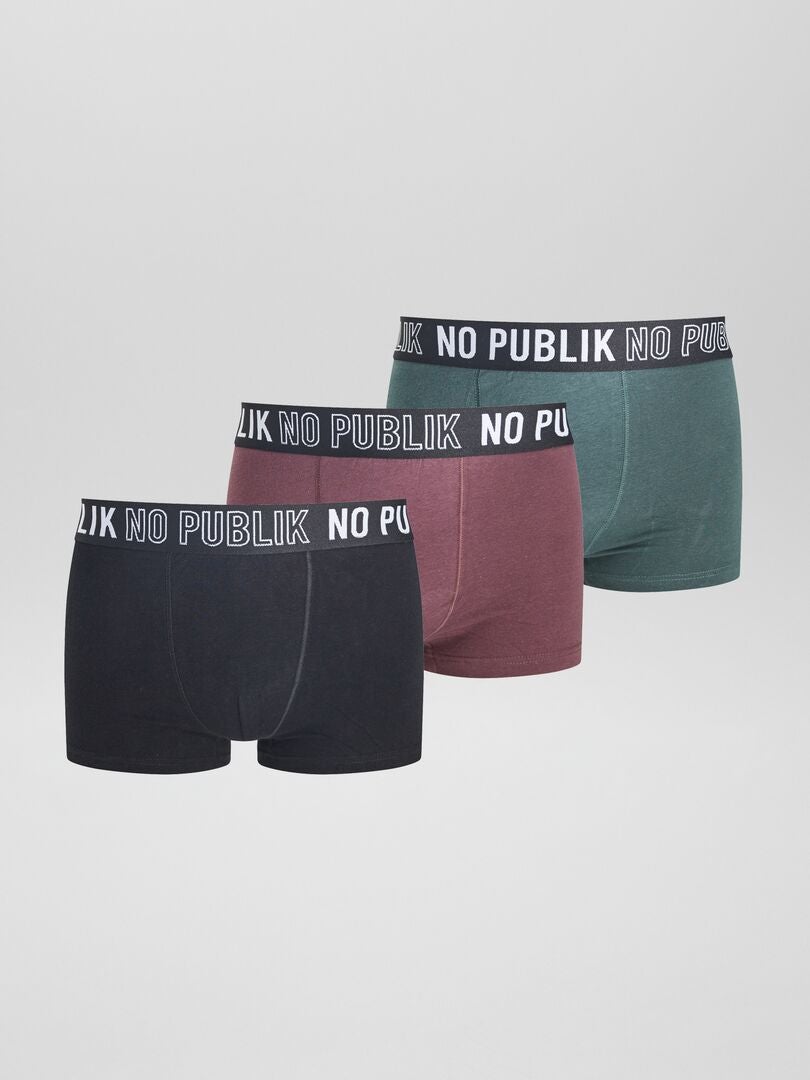 Zestaw 3 bokserek „No Publik” – CZARNE