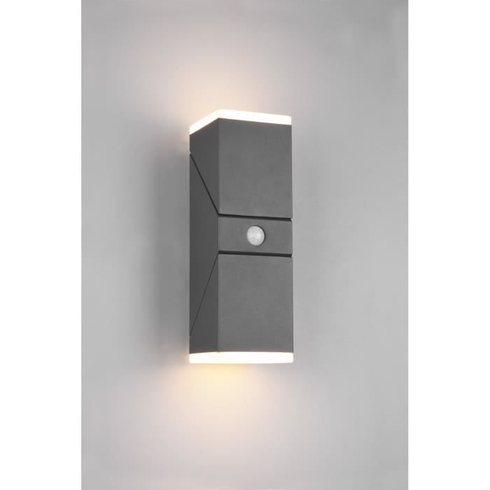 Applique murale extérieure - Trio - Avon - 2 lumières - Anthracite - IP54 avec détecteur de mouvement