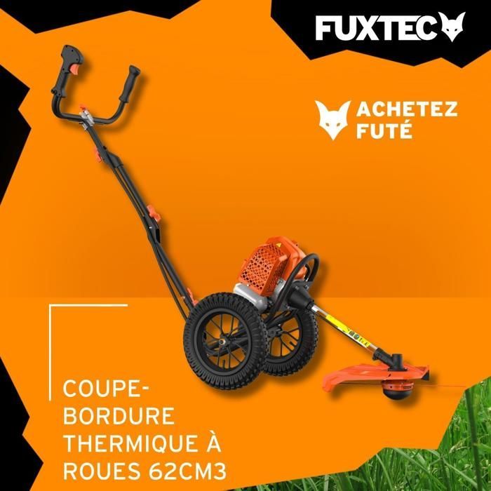 Desbrozadora de gasolina con ruedas FUXTEC FX-FSR162 de 62 cc y 3,5 CV.