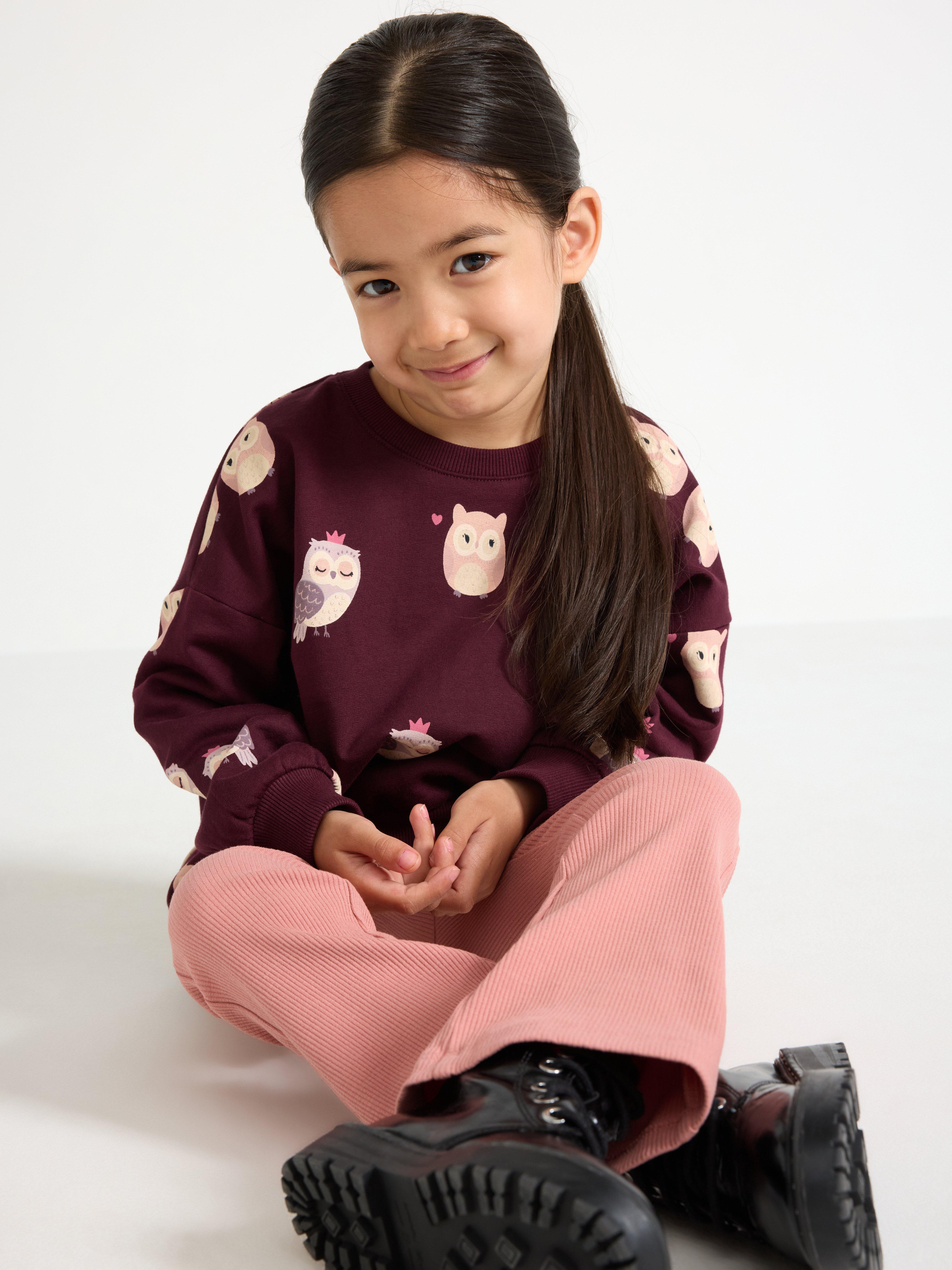 Sweatshirt med borstad insida Dark Lilac