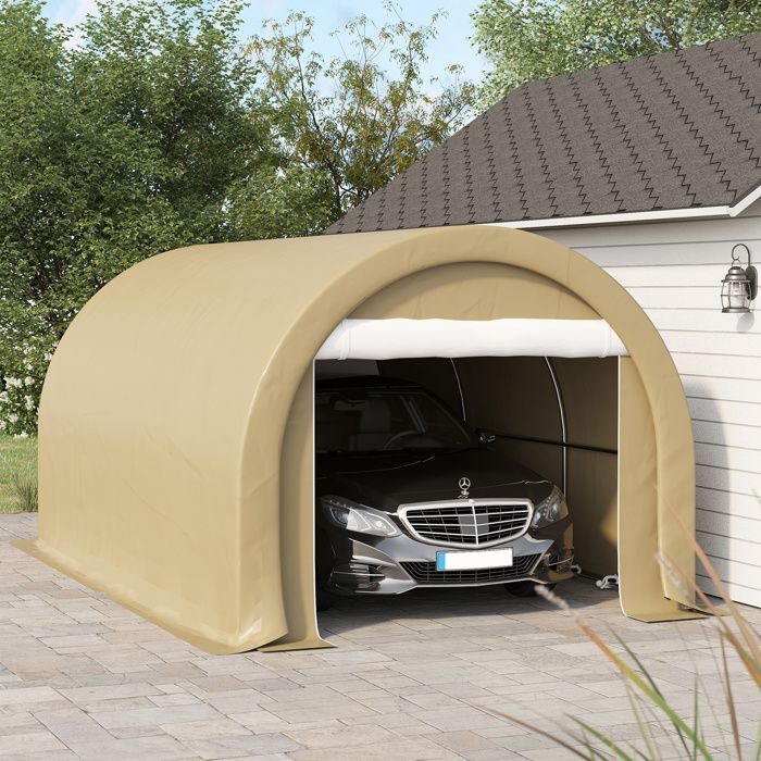 Posto auto coperto - Outsunny - 500x300x240cm - PE - beige