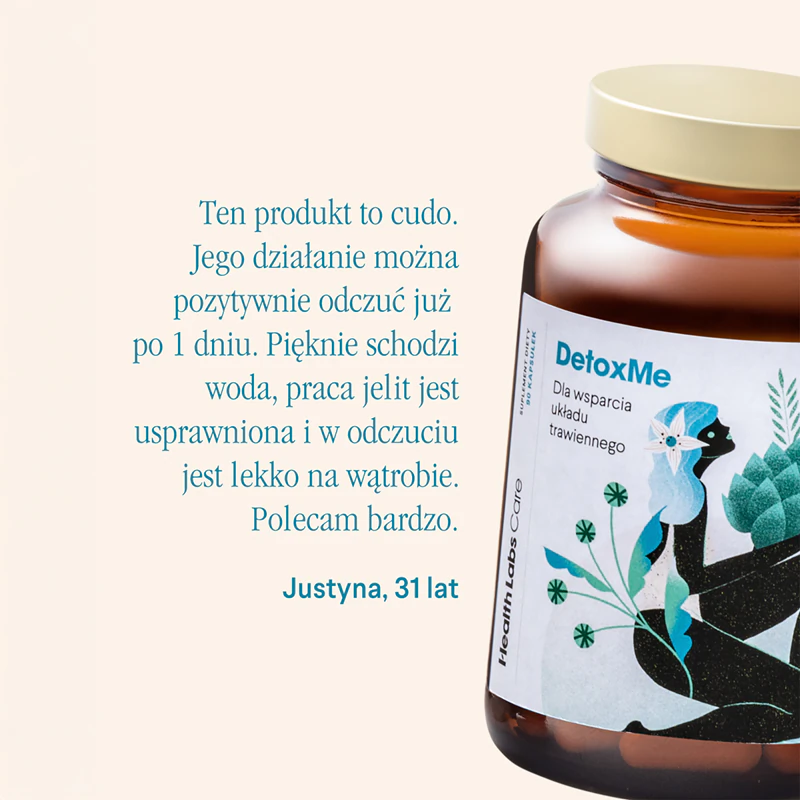 Cápsulas do suplemento alimentar Health Labs Care DetoxMe para melhorar a função hepática.