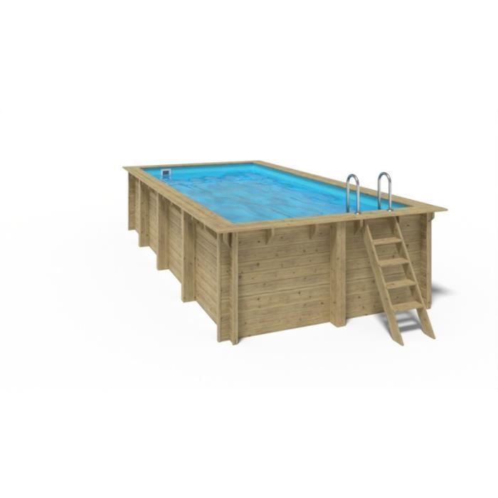 Piscina retangular - SEM NOME - Elly SWIMWOOD - Madeira com certificação FSC - 6,2 x 3 m - 18,5 m³