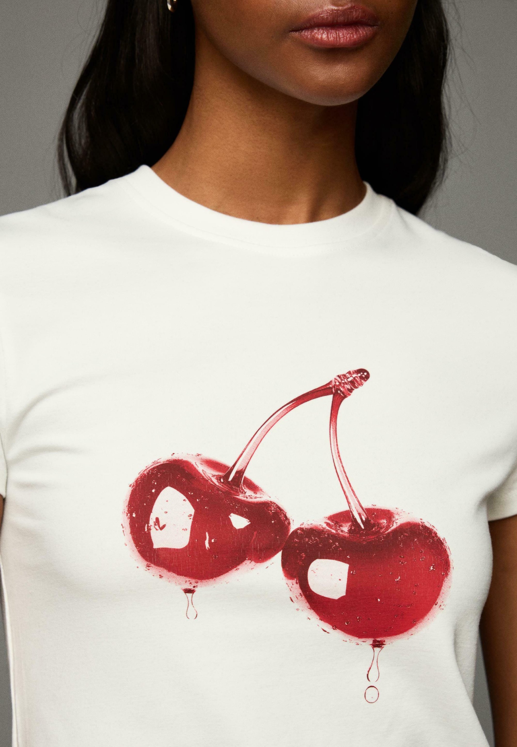 T-shirt Bershka Print - bianca