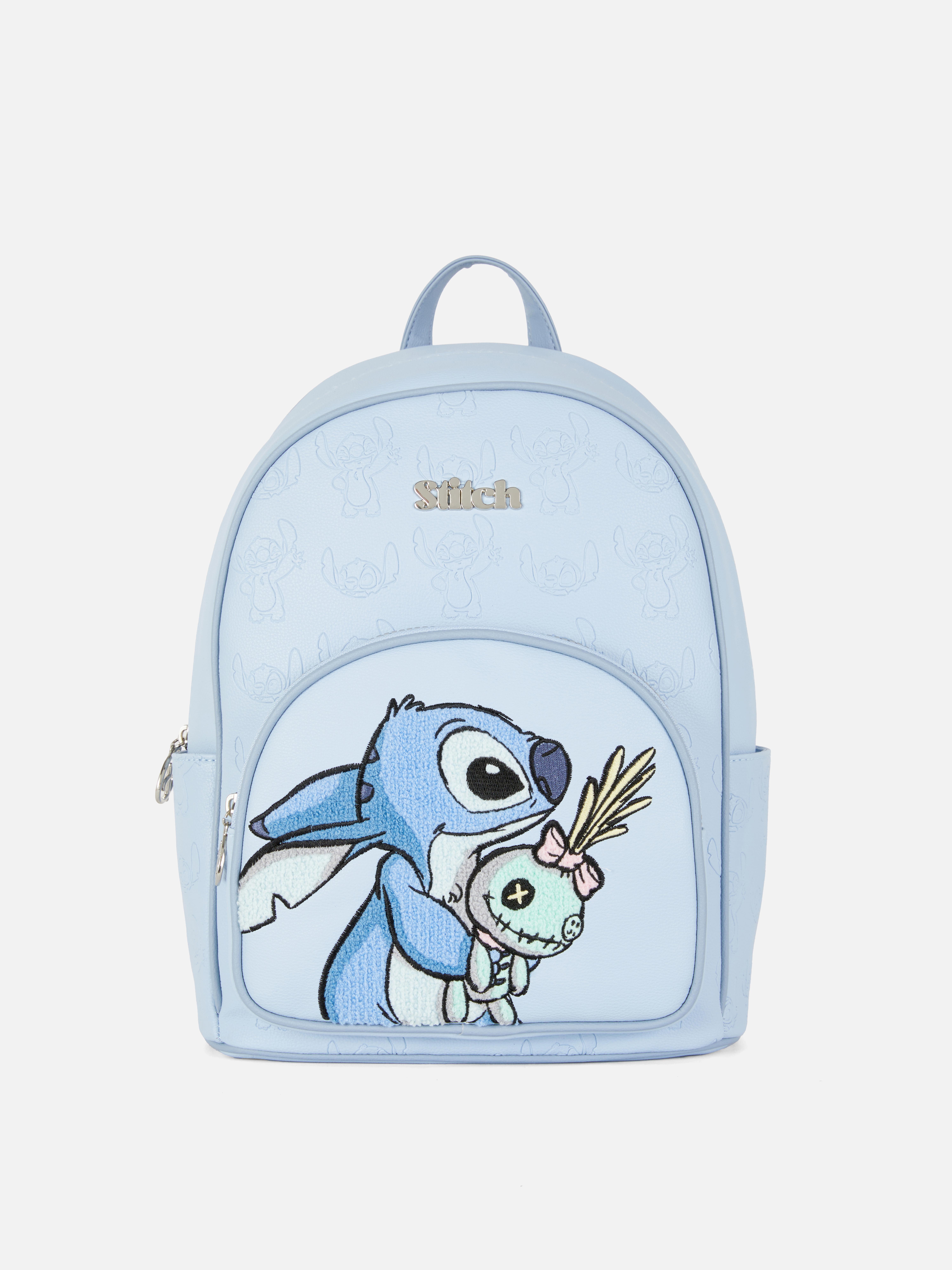 Rucsacul Stitch de la Disney. Un rucsac Disney cu bretele reglabile, fermoare și un design cu personajul Experiment 626.