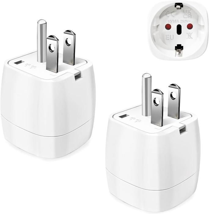 2 Pièces Adaptateur de Voyage France vers US,Adaptateur Prise USA,Adaptateur Prise Canada, Mexique, Thaïlande Type B- TOPESCT