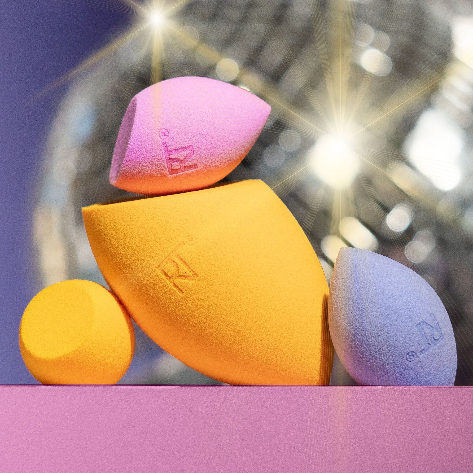 „Night Brights“ stebuklingos veido odos kempinėlių rinkinys, mini makiažo kempinėlės