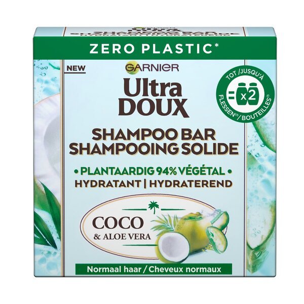 Garnier Ultra Doux kokos & aloe vera šampon v ploščici<br>60 g