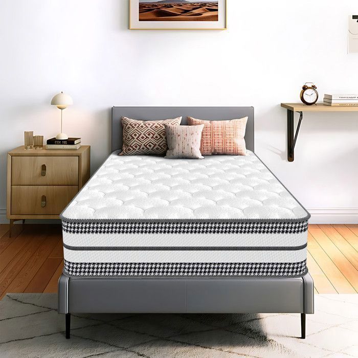Colchón para adultos y niños de 90x200 cm - Espuma viscoelástica híbrida - Firmeza Comfort H3 - 7 zonas ergonómicas - Hipoalergénico - 26 mm de grosor