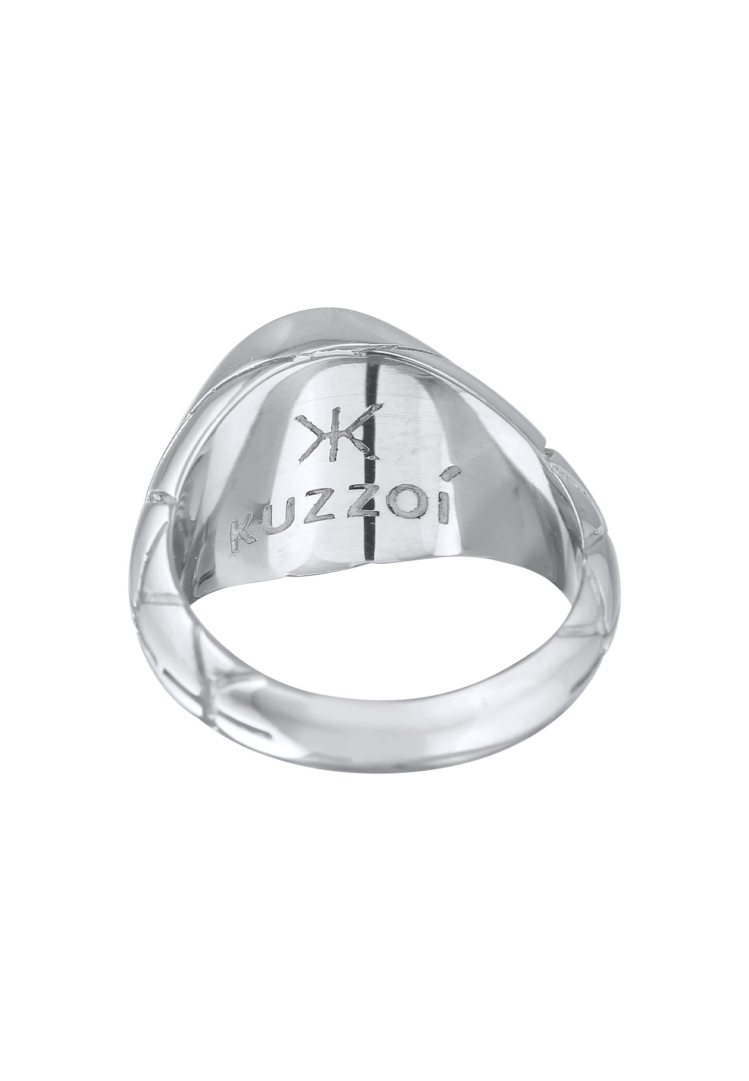 KUZZOI Chevalière de base pour homme - Bleu ovale avec émail en argent sterling 925 plaqué or