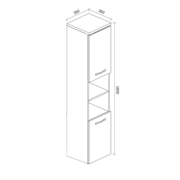 Armoire de rangement Paso Hauteur : 160 cm Bodega (gris) - Meuble de rangement haut placard armoire colonne