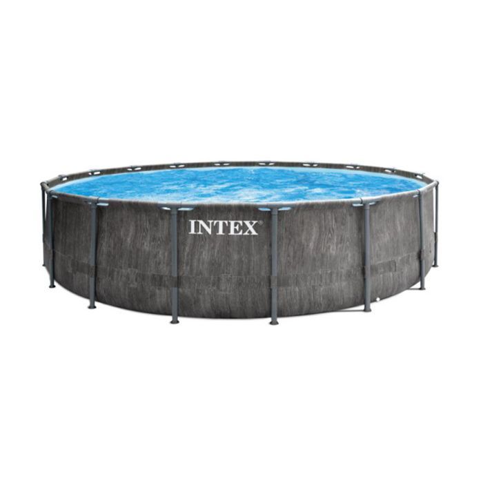 Kit piscina tubolare rotonda Intex Baltik 4,57 x 1,22 m + copertura a bolle