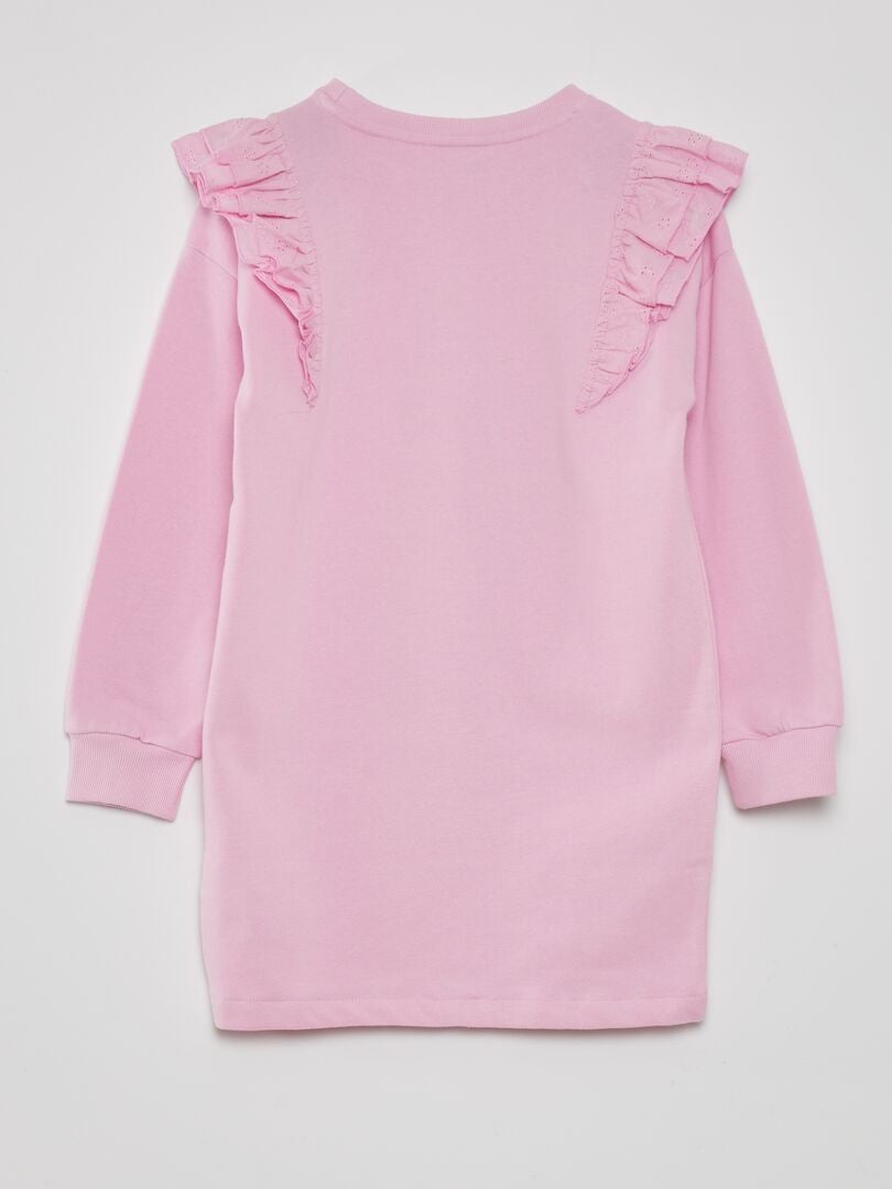 Jurk met ruchesmouwen 'Stitch' - ROZE