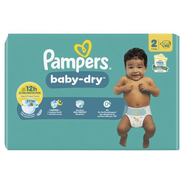 Pampers Baby-Dry pelene veličine 2 (4-8 kg), 42 komada