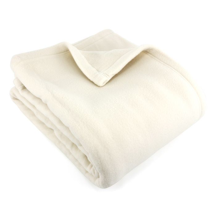 Coperta in pile 220x240 cm 100% poliestere 350 g/m2 TEDDY Bianco naturale
