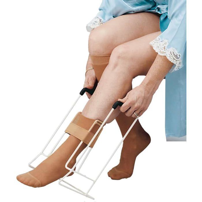 Enfile Chaussette,Enfile Bas de Contention,pour Personne Âgées - Poignées en Mousse Confortable - Appareil Aide Collant