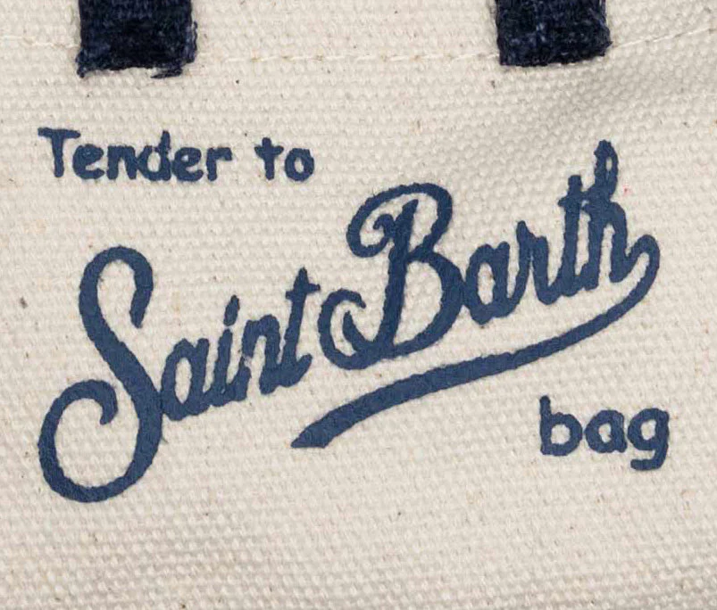 Beige canvas sleutelhanger