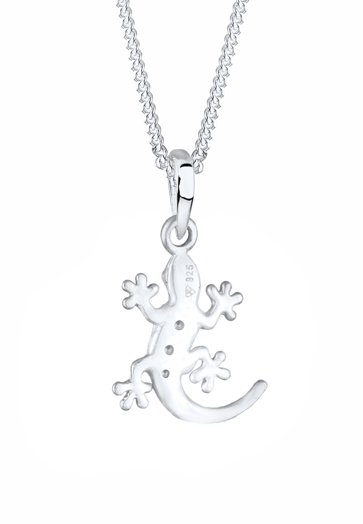 Elli Femmes pendentif gecko avec cristaux en argent sterling 925