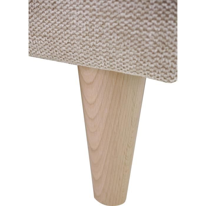 Canapé d'angle convertible réversible 3-4 places CLAUDIUS - Tissu Beige - Coffre de rangement - L 244 x P 158 x H 95 cm