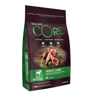 Hrană uscată pentru câini adulți Wellness Core All Breeds, cu miel