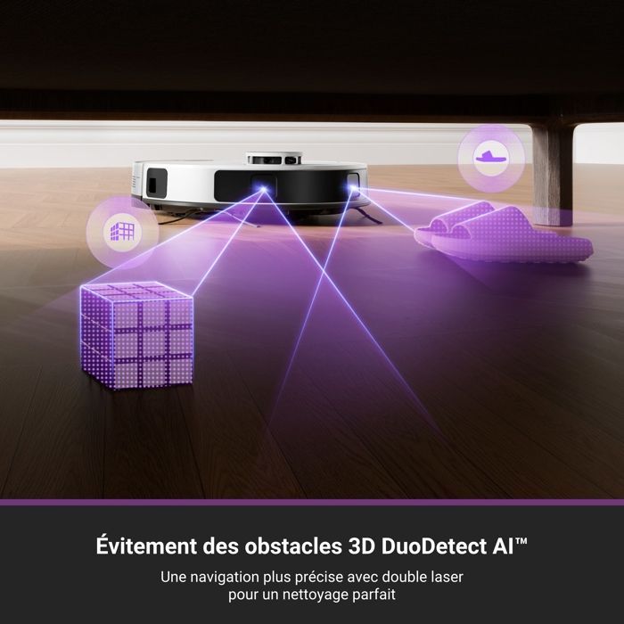 Eureka E20 Plus Gen2 Aspirateur Robot 8000 Pa avec Station sans Sac, Anti Enchevêtrement, Autonomie 180 Mins, Blanc