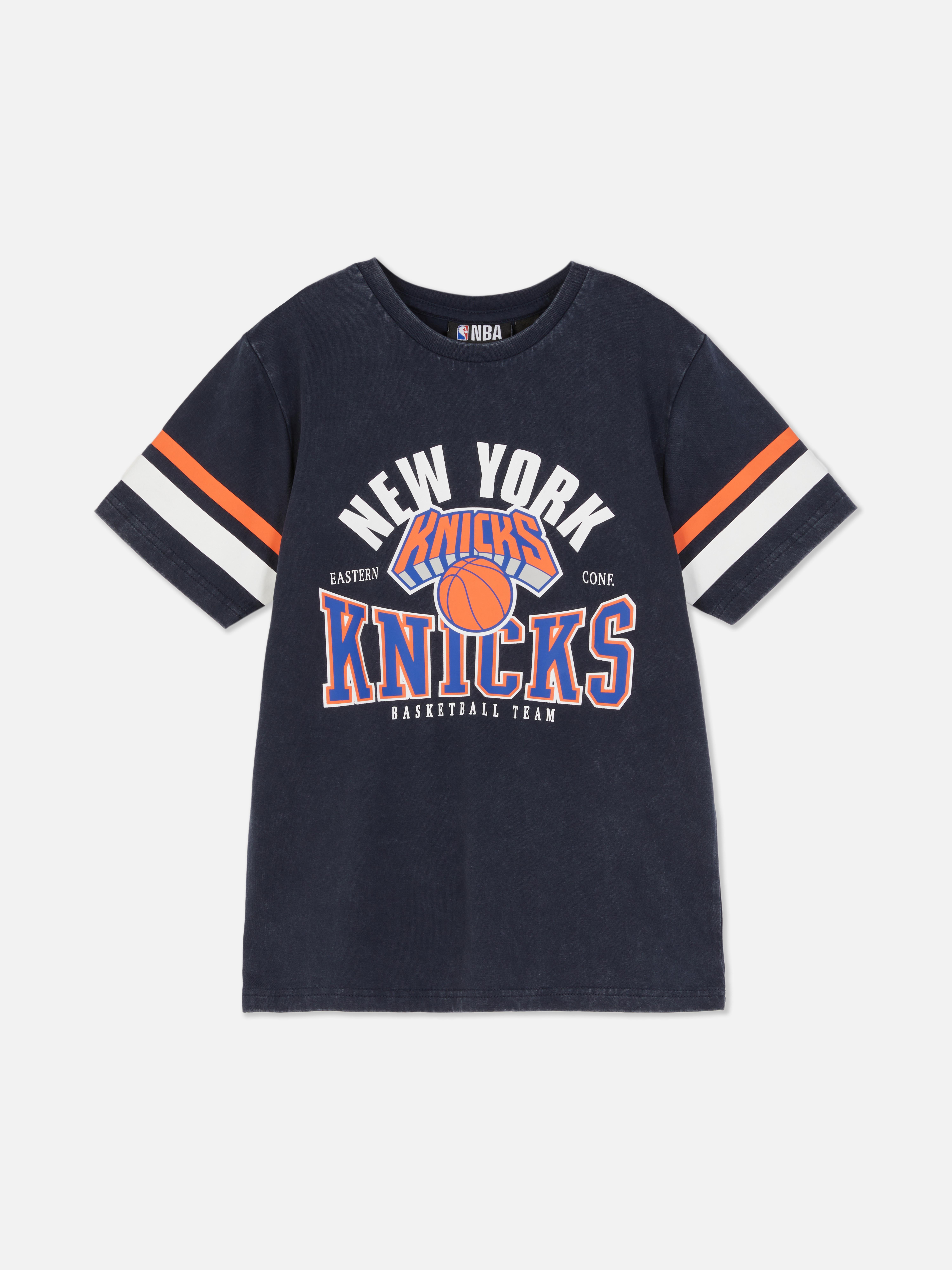 Tricou NBA New York Knicks Un tricou sport cu mânecă scurtă și imprimeuri New York Knicks