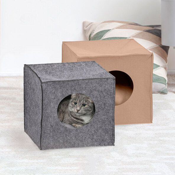 Kostka pro kočičí jeskyni, šedá