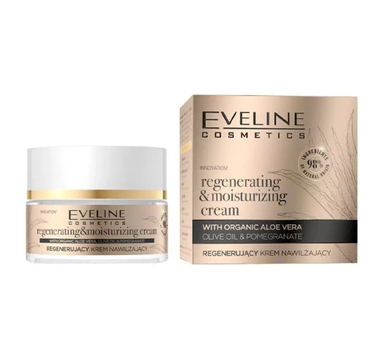 Eveline Cosmetics Organic Gold regenerating&moisturizing cream regenerujący krem nawilżający 50 ml