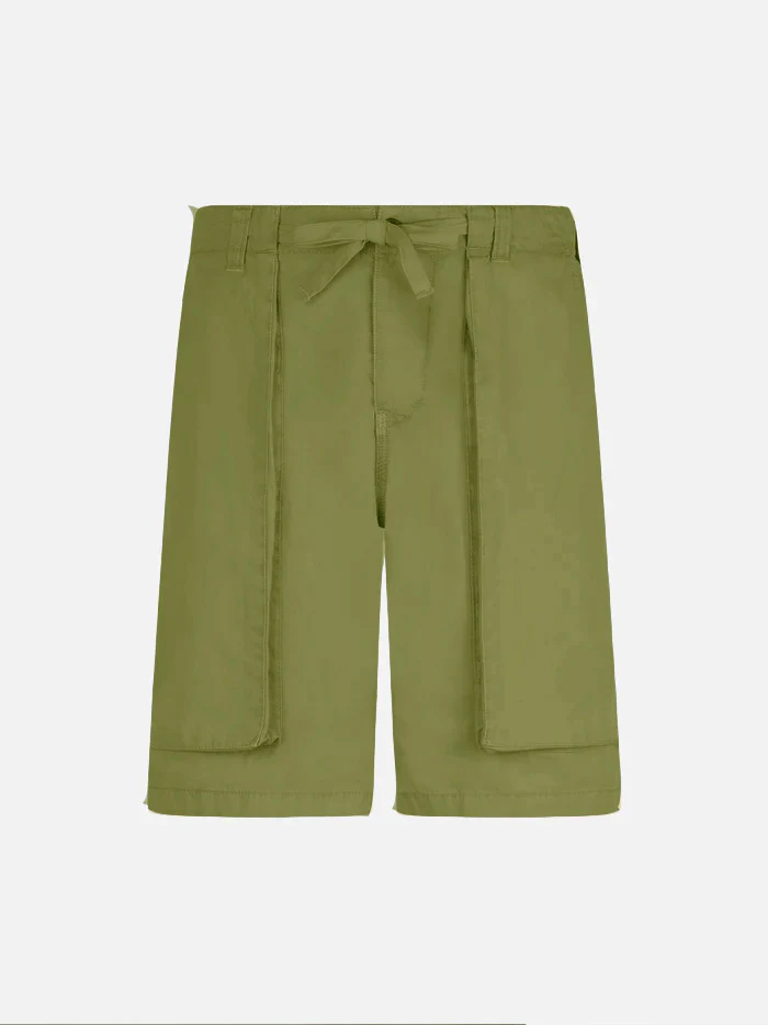 Bermudashorts voor heren in legergroen met zijzakken