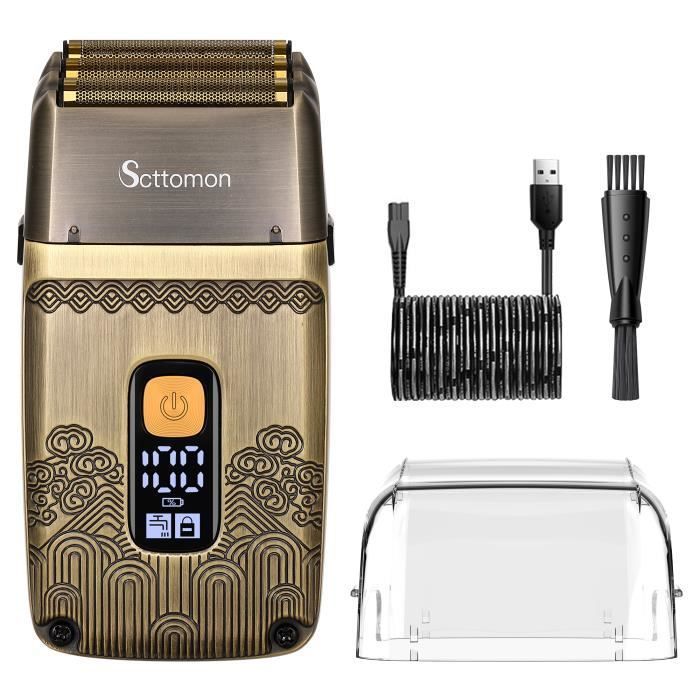 SURKER Triple Lames Foil Rasoir Électrique Rasoir pour Hommes Tondeuse à Barbe Rasoir Humide et Sec