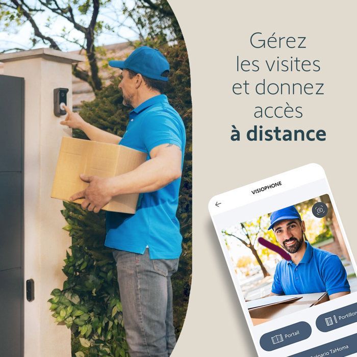SOMFY 1871229 - Videoportero V350 Connect, Intercomunicador conectado - Pantalla de 7