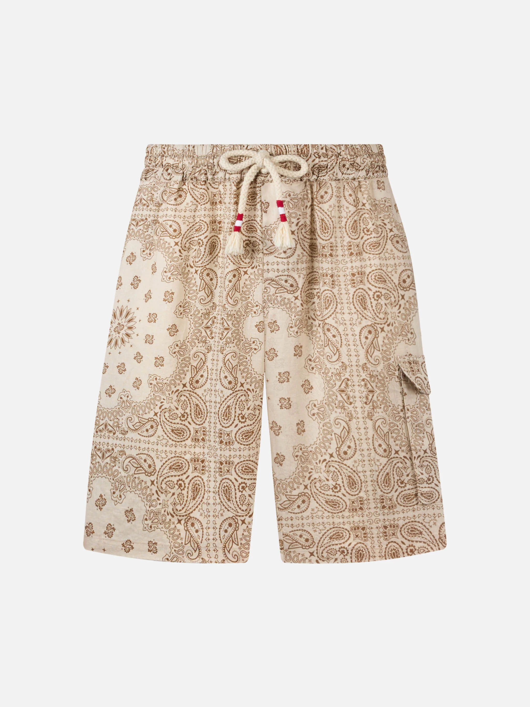 Marseille herenbermudashorts van linnen met bandana-print