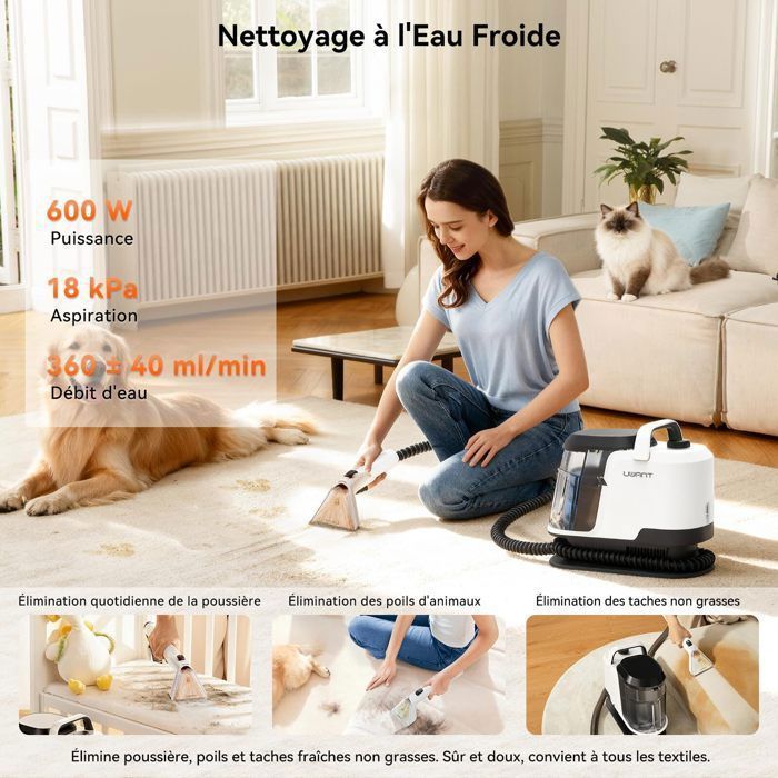 UWANT Y100 Steam - Pulitore a vapore multifunzionale - 3 modalità (vapore/acqua calda/acqua fredda), 18 kPa, sterilizzazione al 99,99%, portata di 6,5 m